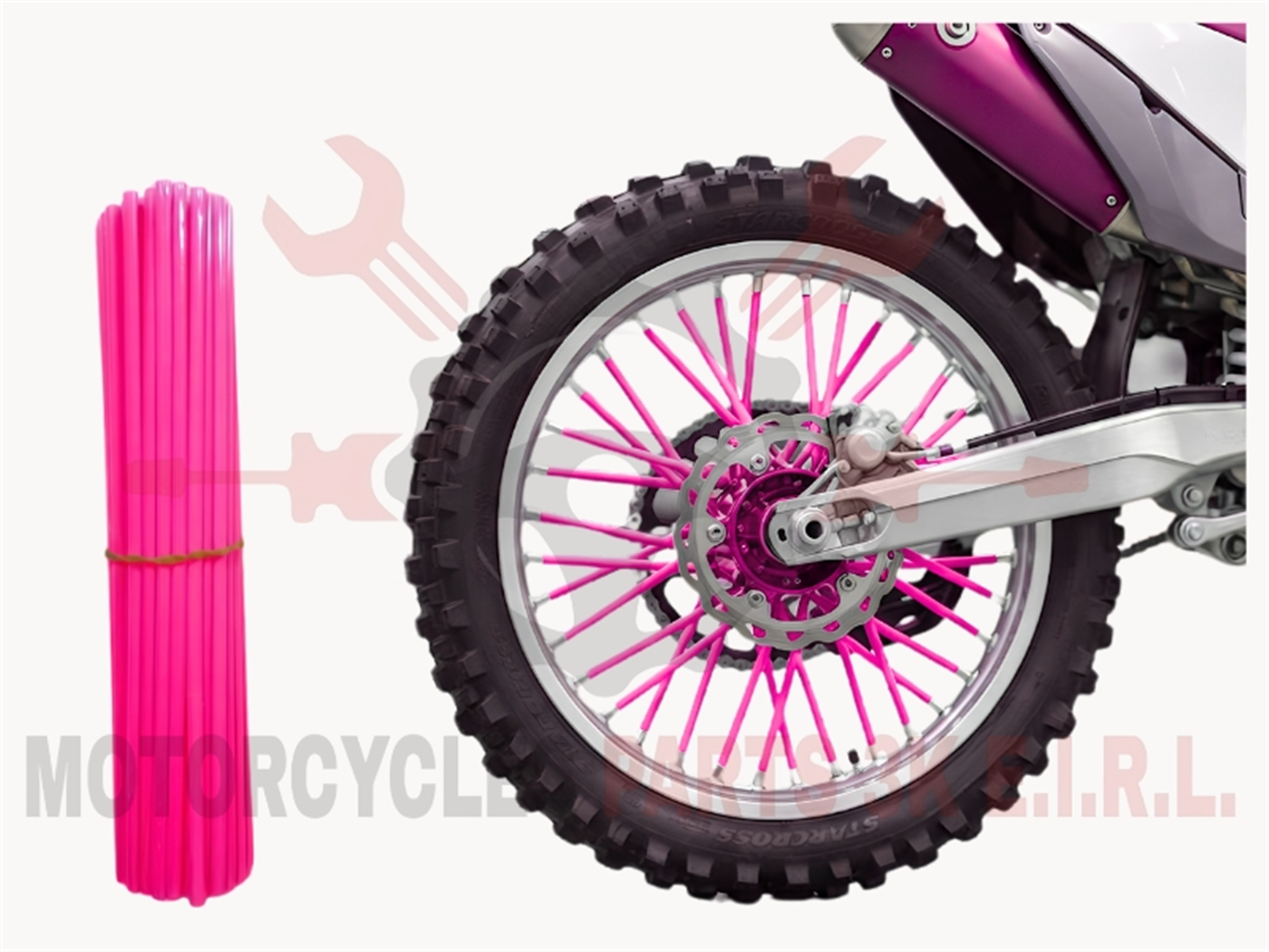 ADORNO P/ARO DE RAYO 24CM ROSA 72PZS 