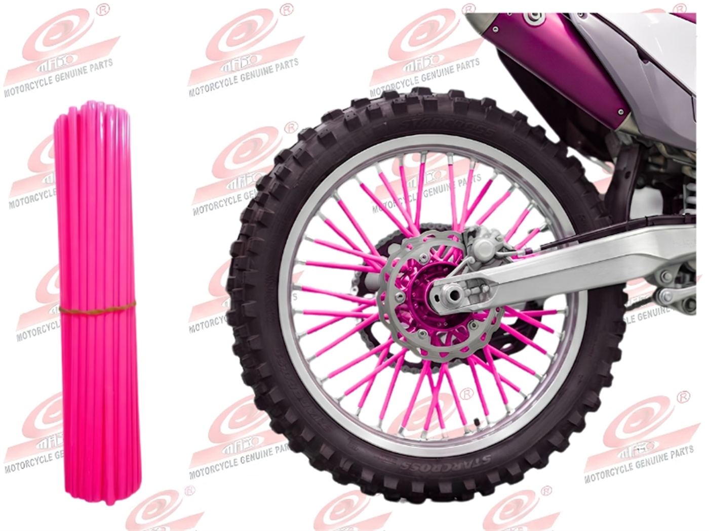 ADORNO P/ARO DE RAYO 24CM ROSA 72PZS 