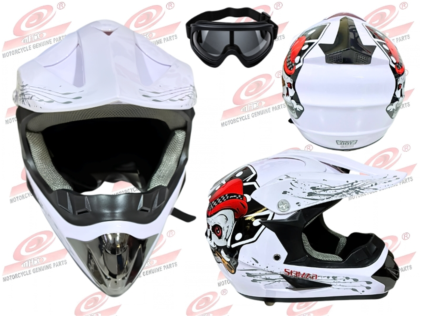CASCO TIPO CROSS BLANCO TALLA XL