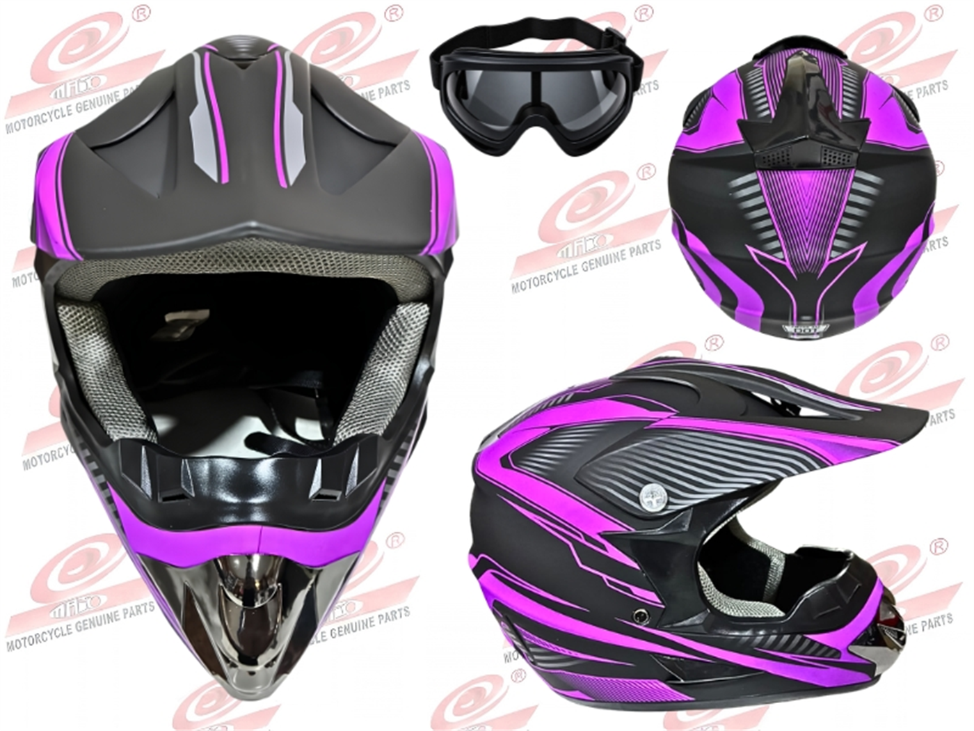 CASCO TIPO CROSS MORADO TALLA L