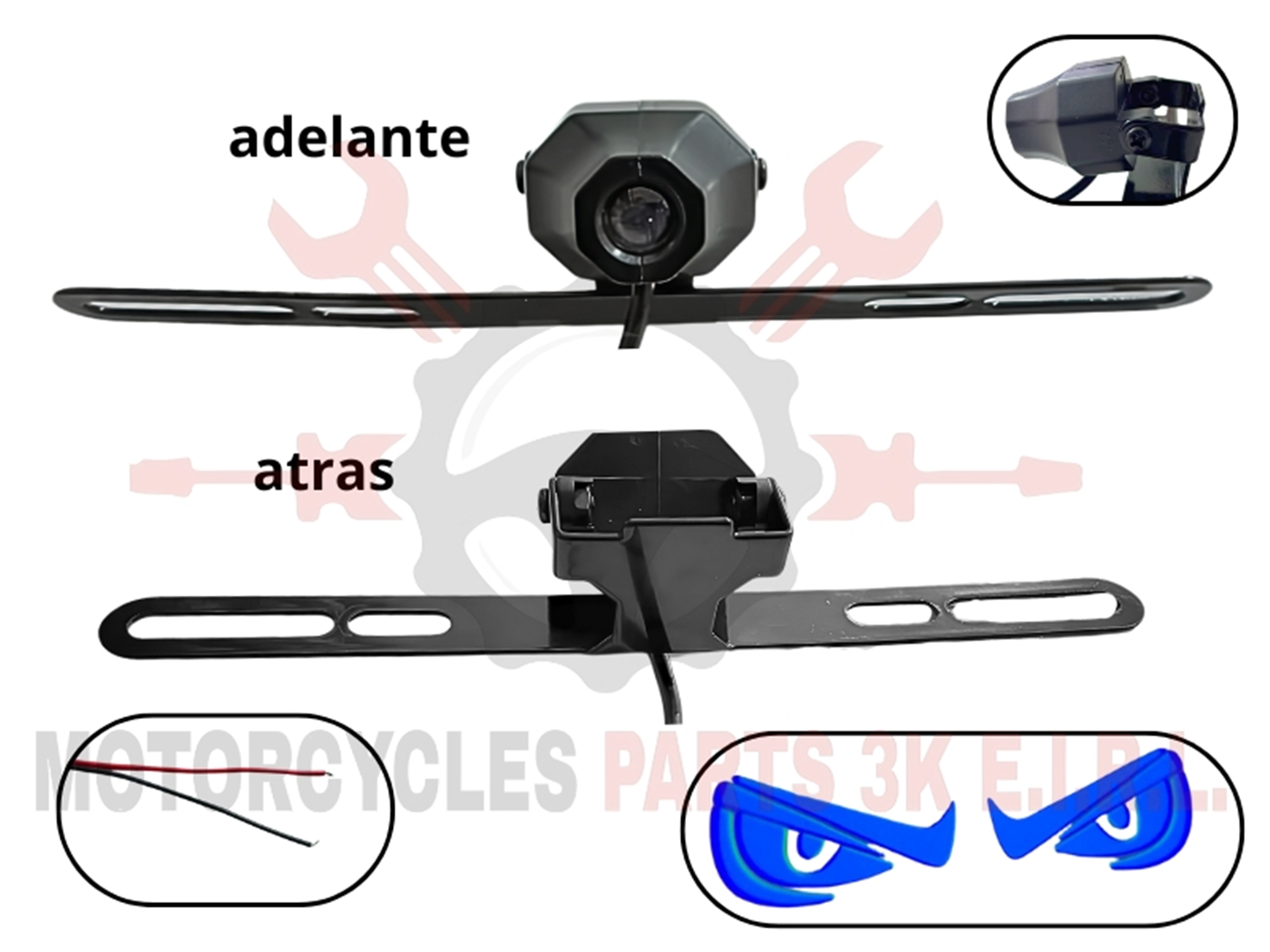 PORTA PLACA C/LASER 3 MODELO OJITOS (LU-HY-1)