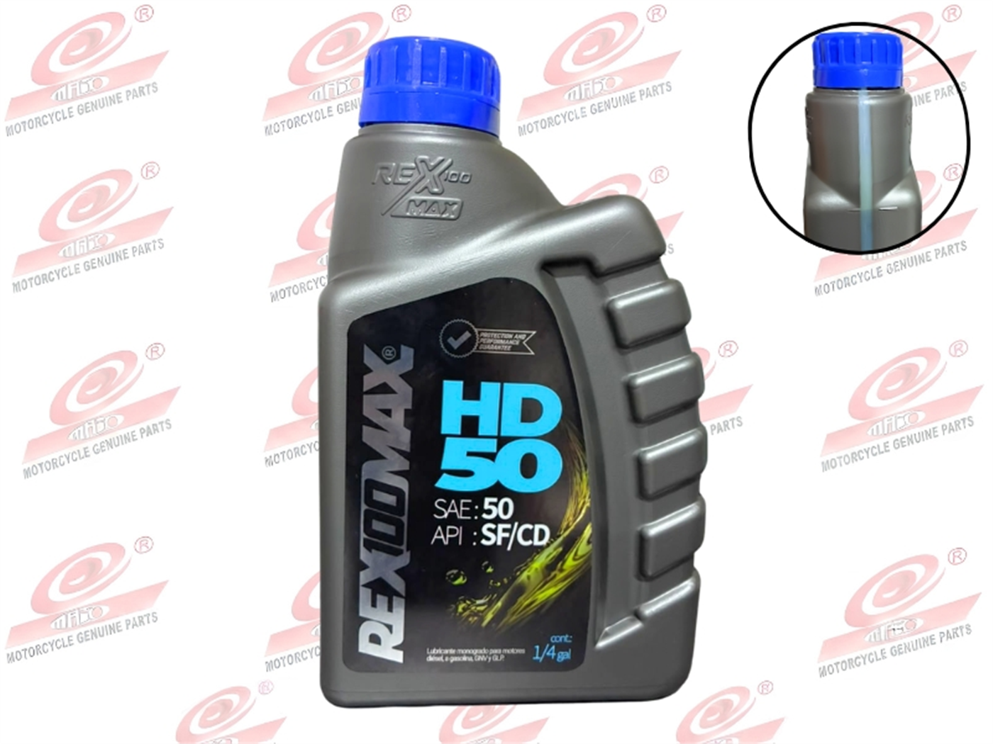 ACEITE HD50 CAJA X20 UNID.(REX100MAX) 1L 4T MONOGRADO