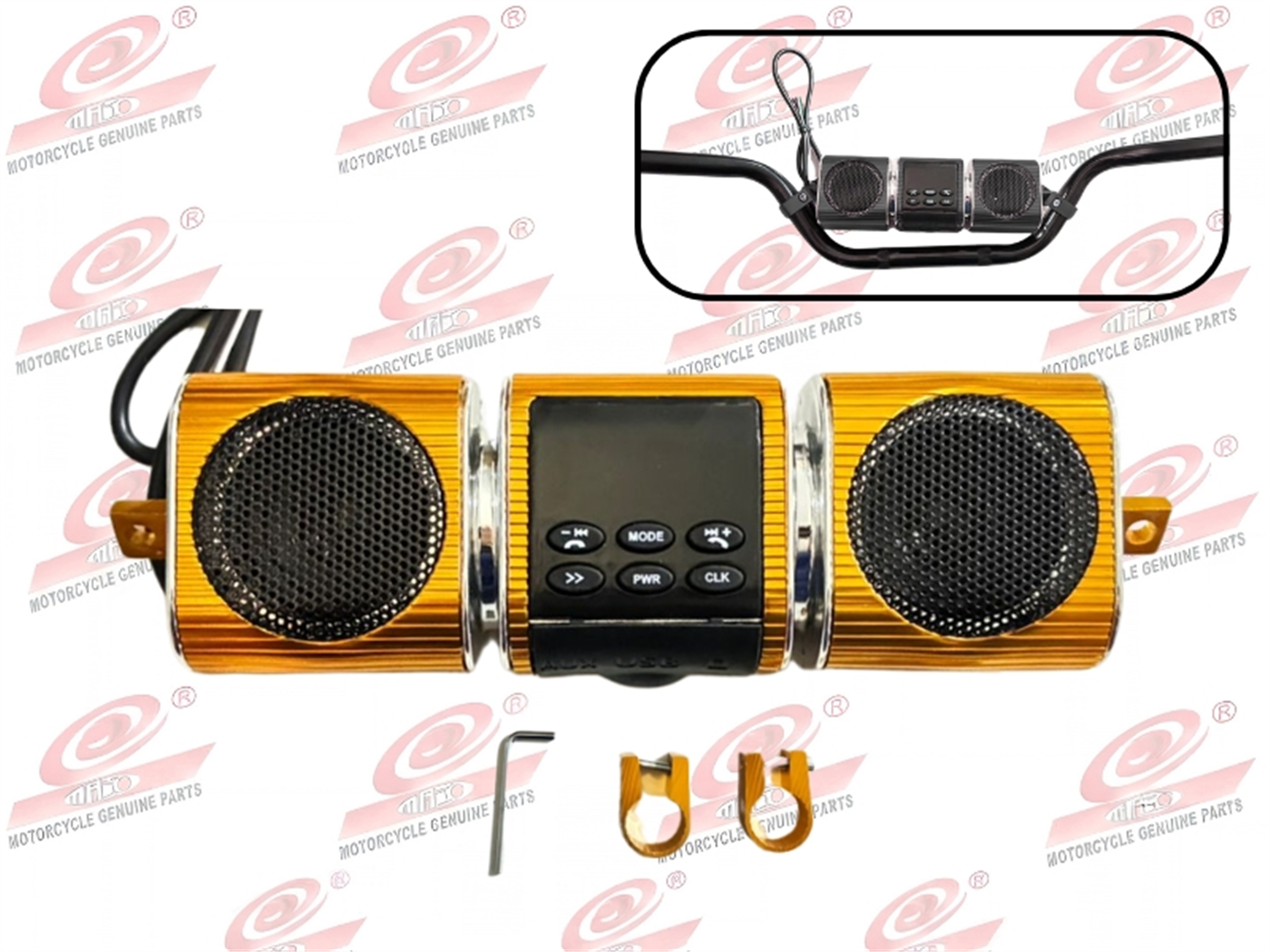 RADIO DORADO C/SOPORTE PARA TIMON (LU-C17)